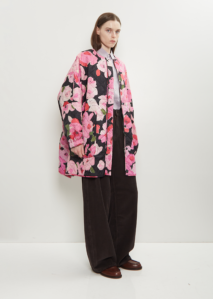 Embroidered Collar Zip Up Jacket コード刺繍 Sungjin Recycled Poly Reversible Cape — Pink / Black – La Garçonne