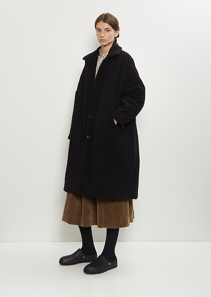 Big Blobby Cashmere Coat — Black
