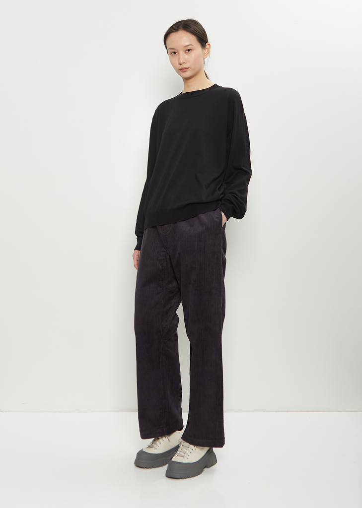 Muscat Wool Crewneck Pullover — Black