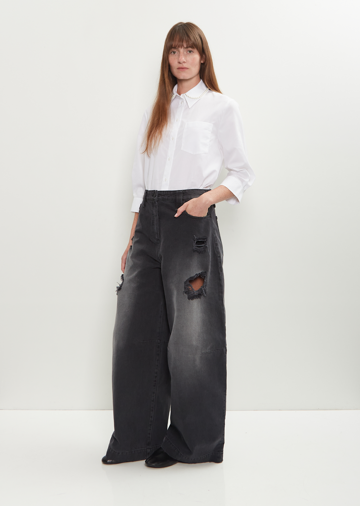Distressed Puddle Jeans — Distressed Black
