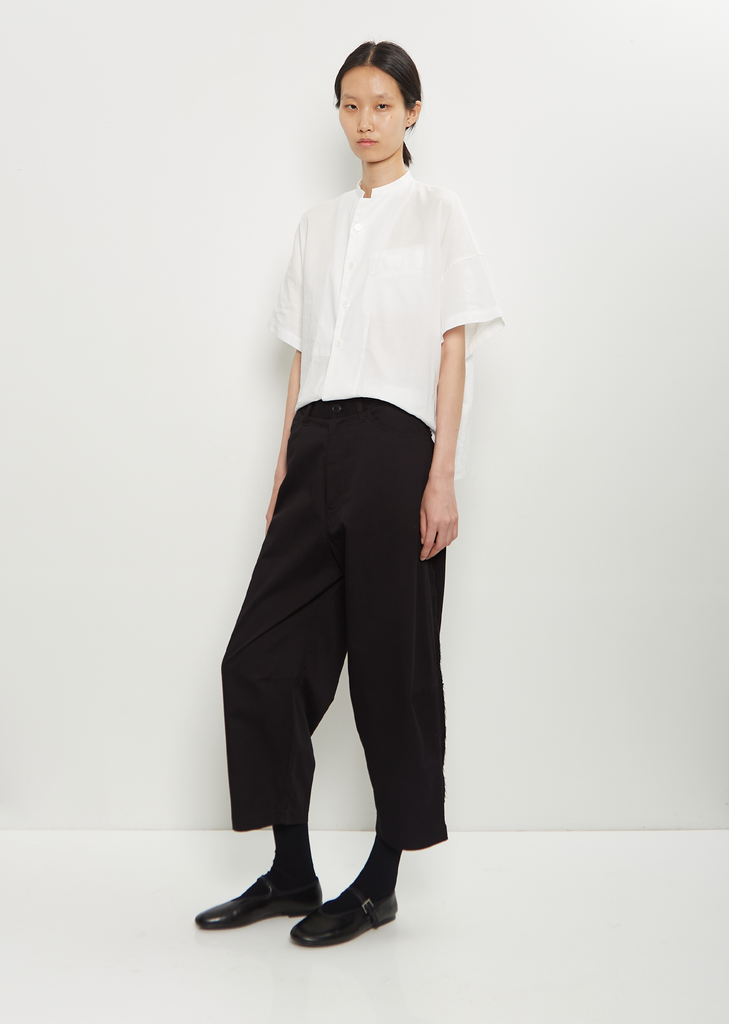Cotton Side Dart Untrimmed Pants