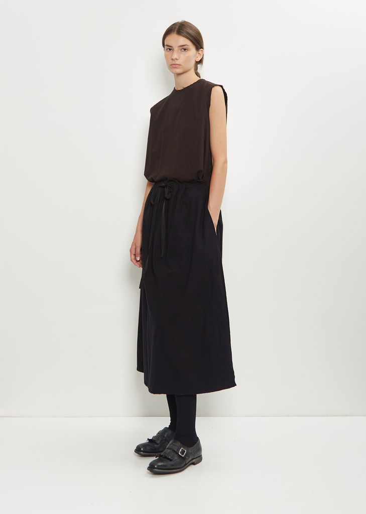 Two Pocket Technical Cotton Skirt — Black