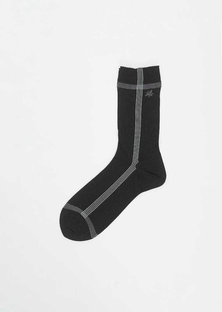 Side Line Silk Socks — Black