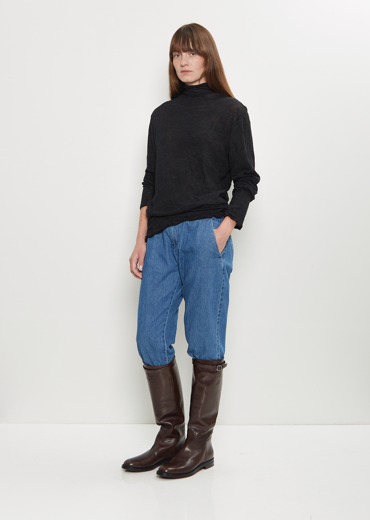 Michelle Polished Leather Boot — Ebony