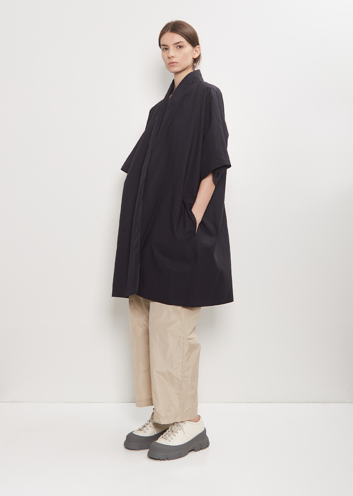 Cotton Bremen Long Overshirt — Midnight