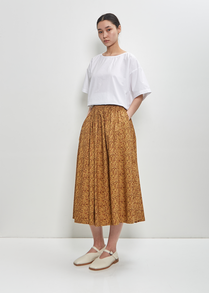 Organic Cotton Skye Skirt — Bronze Floral – La Garçonne