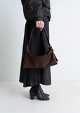Belted Leather Baguette Bag