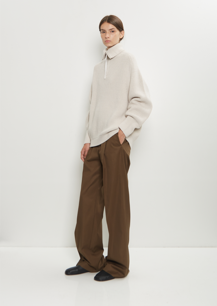 Wool Zip-Neck Sweater