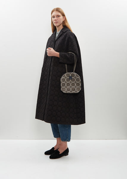 Mina Perhonen Anemone Tambourine Panini Bag Grey Embroidery