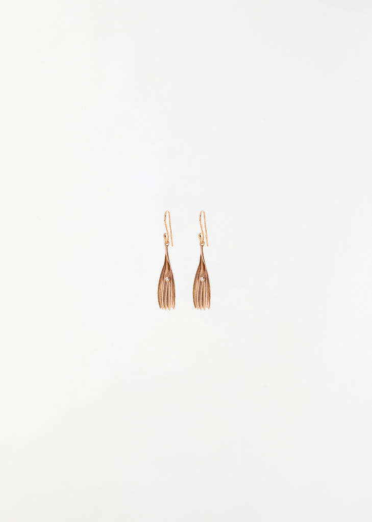 Chicory Petal Earrings with Diamonds
