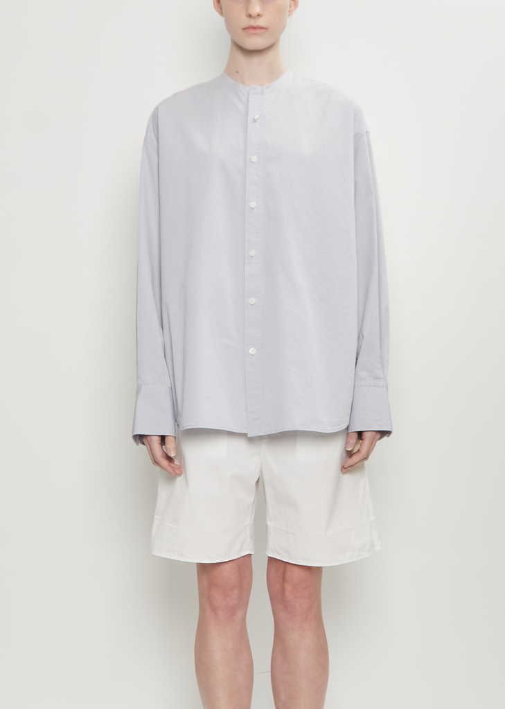 Collarless Button Up Shirt