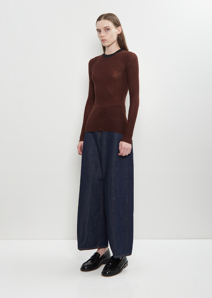 Sheer Wool Long Sleeve Crew