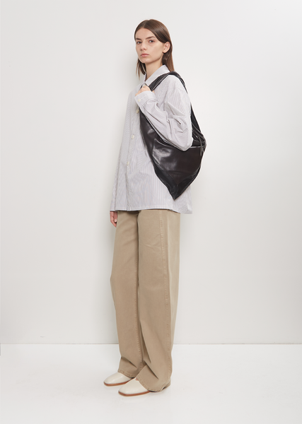 Leather Scarf Bag, Small — Black/Dark Chocolate – La Garçonne