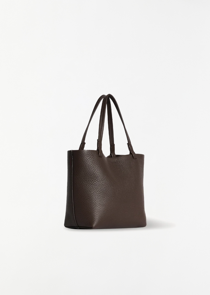 Park Leather Tote, Small — Deep Brown