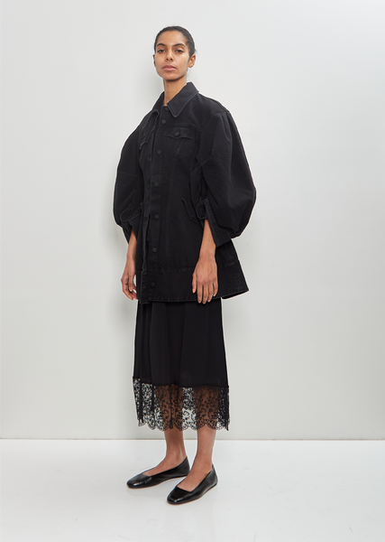 限定値下げSimone Rocha  アシンメトリーコットンドレス シフォン×コットンレースサマードレス【残り2点】 | ALL | OBLI