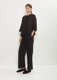 Wool Foulard Drawcord Wide Leg Pant