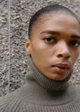 Cashmere Ribbed Raglan T-Neck Sweater