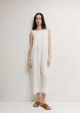 Linen Cropped Jumpsuit — White