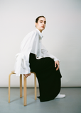 Back Zip Wool Skirt