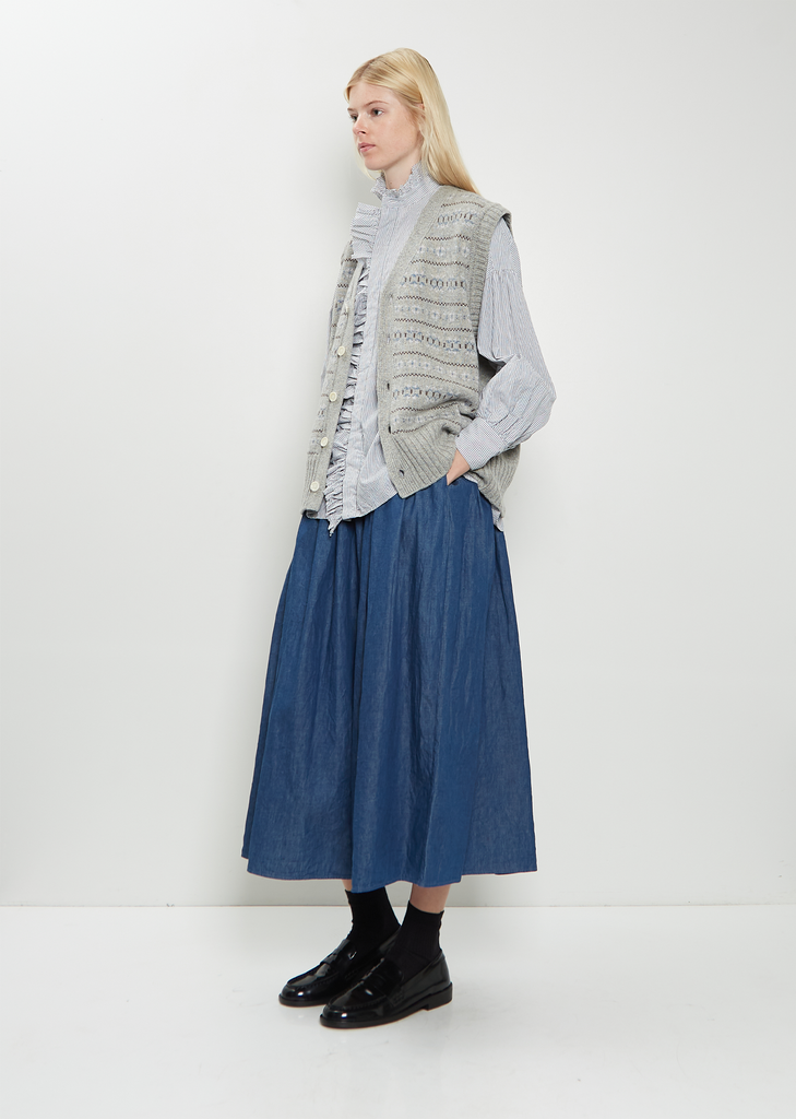 Cashmere Fair Isle Cardigan Vest