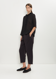 Cotton Gabardine Curved Pull On Pant — Coffee