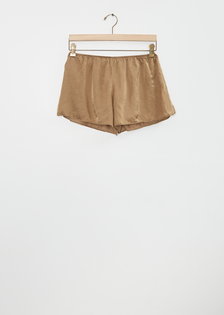 Silk Cotton Culotte Short — Gold