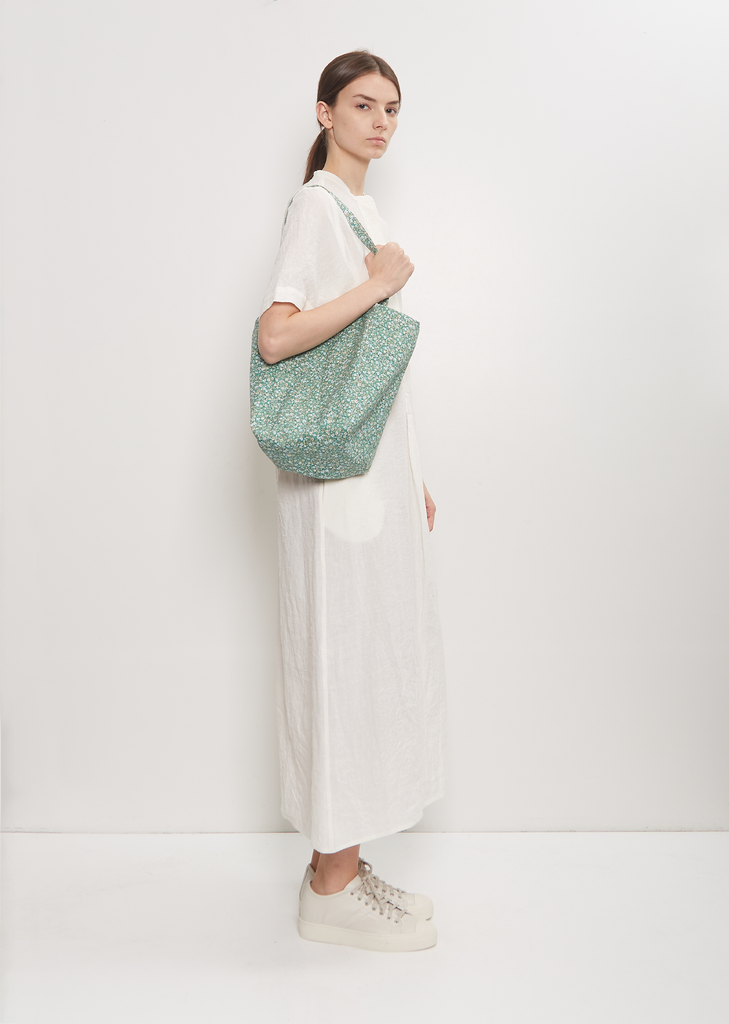 Exclusive Cotton Flower Tote M — Green