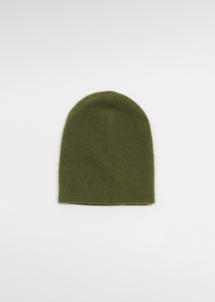 Cashmere Silk Beanie — Mountain Green