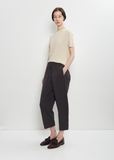 Cotton Gabardine Curved Pull On Pant — Anthracite Grey