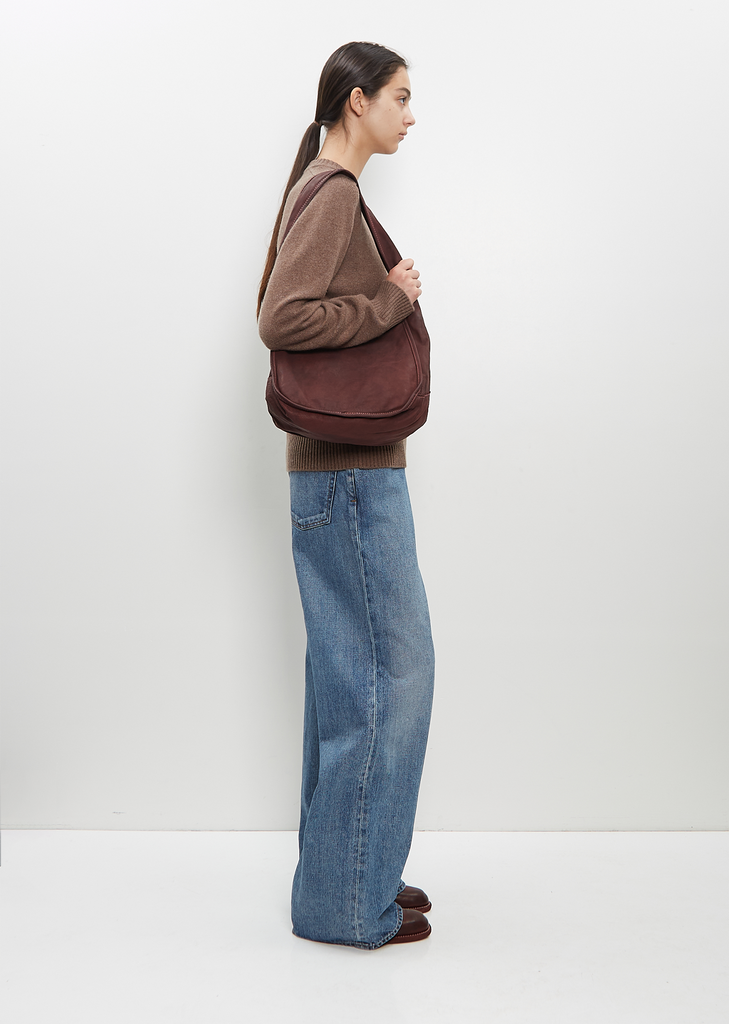 Hobo Leather Bag — Burgundy