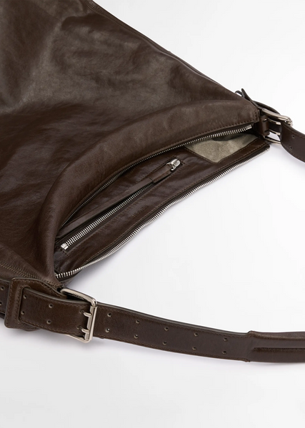 Belted Hobo Bag — Dark Brown – La Garçonne Belted Hobo Bag — Dark Brown – La Garçonne
