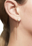 Half Pearl Chain Earring 90°