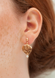 Hydrangea Petal Earrings with Diamonds