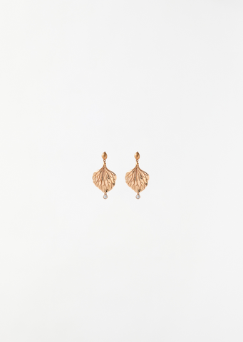 Hydrangea Petal Earrings with Diamonds
