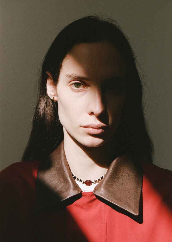 Black Onyx Stripe Beaded Necklace 107 50cm