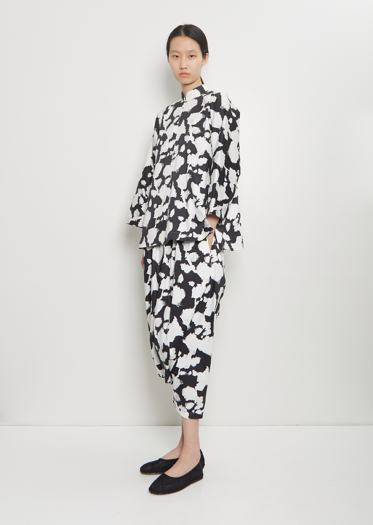 Cotton Satin Pique Floral Pattern Jacket