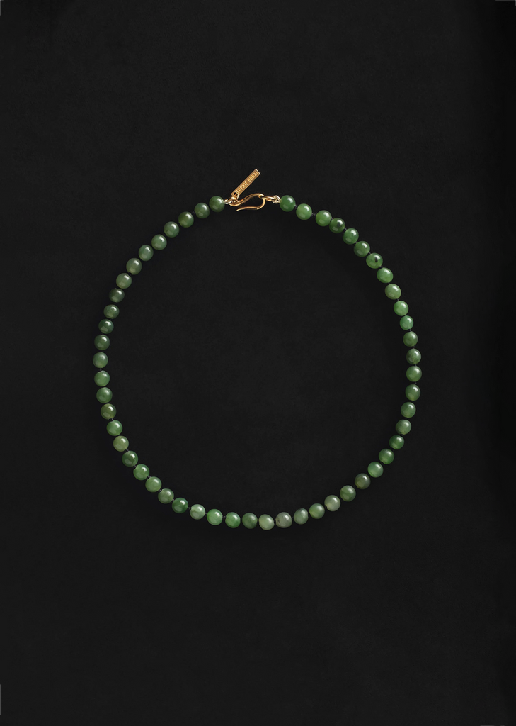 Tiny Jade Boule Collar 15"