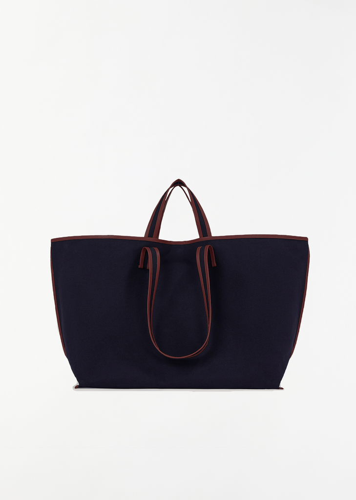 Canvas Tote — Navy / Oil Bordeaux