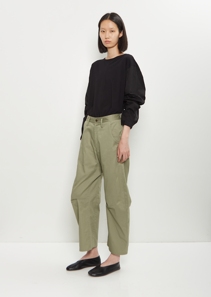 Cotton Gusset Pants — Khaki – La Garçonne