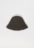 Pima Cotton Crochet Jersey Hat — Washed Black