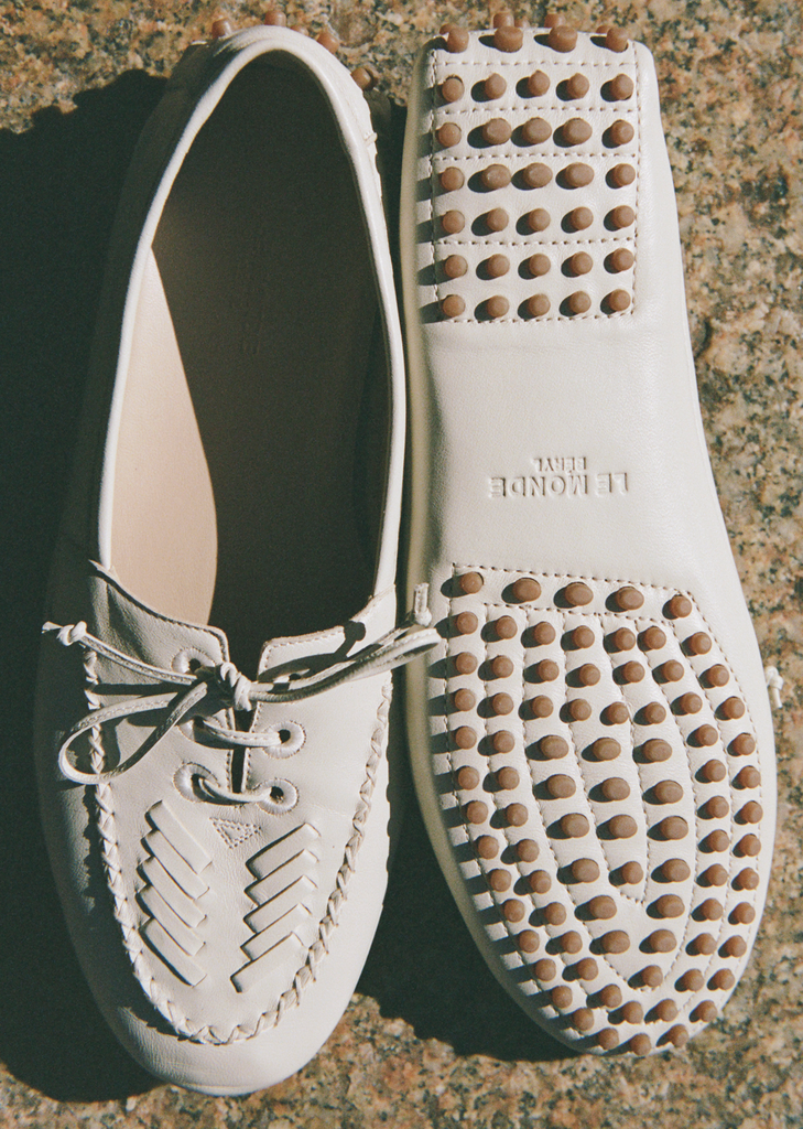 Embroidered Leather Driver Moccasin