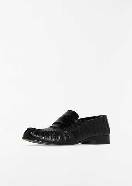 靴 the row soft roafer eel leather 41 41.5 Soft Loafer Black in Eel – The Row