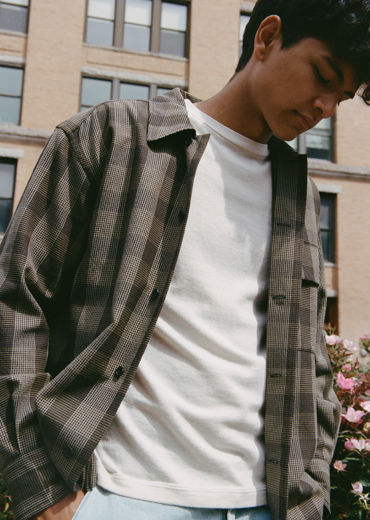 Wool Cotton Overshirt — Black / Brown / Multi