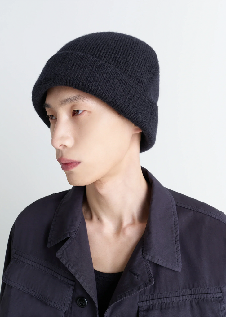 Wool Beanie — Midnight Black