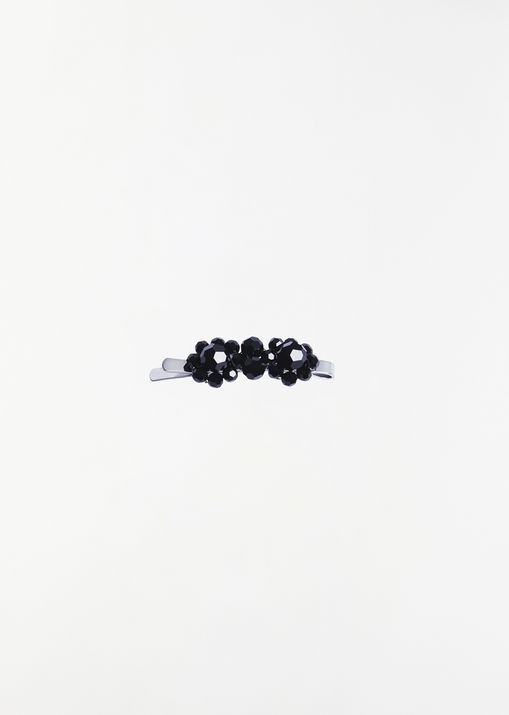 Mini Flower Hair Clip — Jet