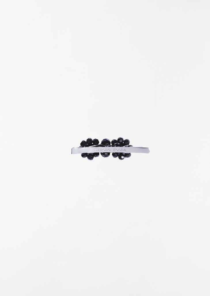 Mini Flower Hair Clip — Jet