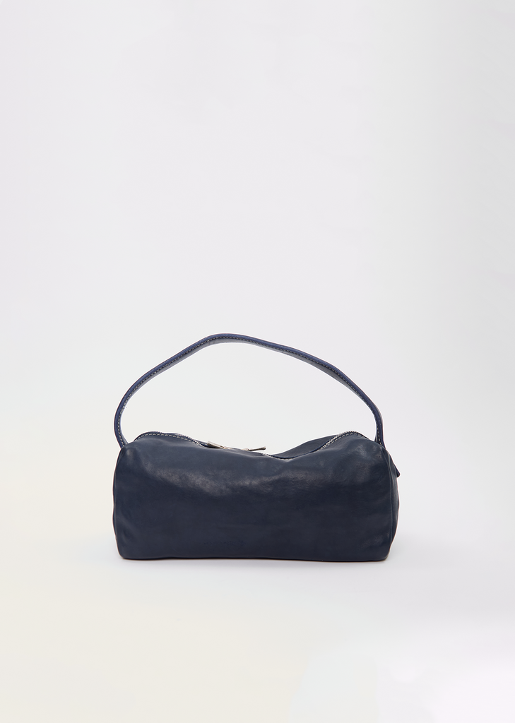 Leather Handle Bag, Small — Navy