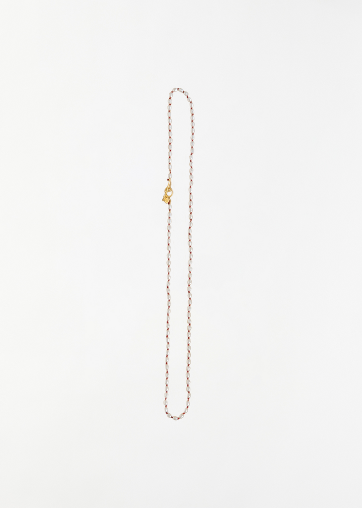 22k Keshi Pearl Necklace 18" — Oxblood