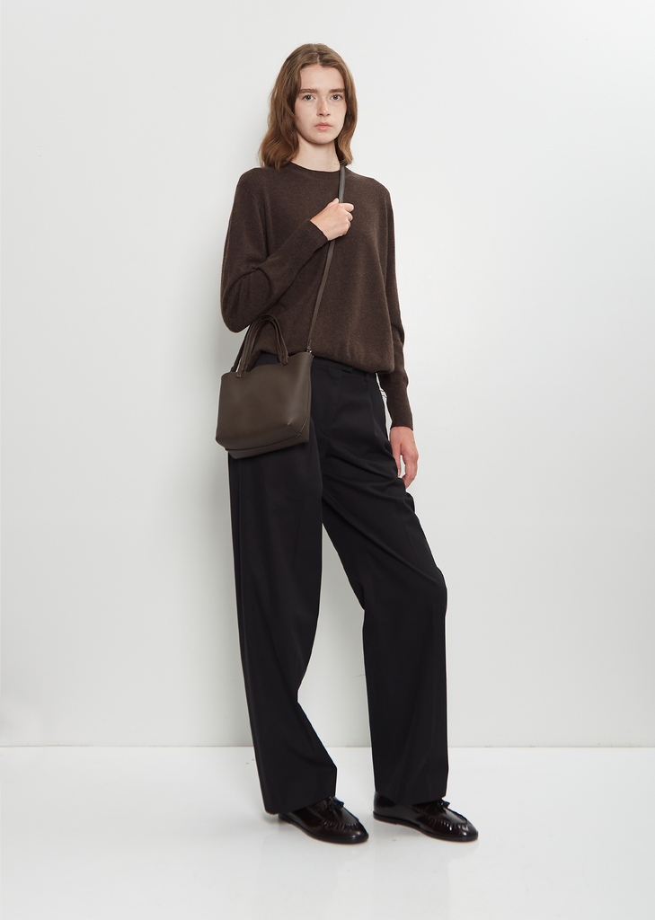 Park Leather Tote, Small — Deep Brown