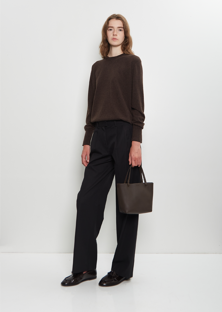 Park Leather Tote, Small — Deep Brown